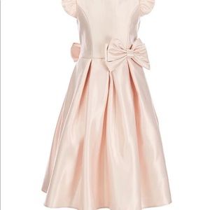 Sweet Kids Big Girls 7 Dull Satin Flutter Sleeve Box Pleated Tea Dress